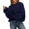 imageBTFBM Womens Oversized Sweater Crewneck Long Sleeve Fuzzy Knit Chunky Pullover Sweaters 2025 Fall Winter Trendy OutfitsNavy