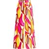 imageBTFBM Womens Wide Leg Summer Pants 2025 Boho Beach Vacation Loose Elastic Waist Printed Palazzo Pant PocketsPrint Beige Multicolor
