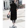 imageBTFBM Long Puffer Vest Women Quilted Hooded Button Down Zip Up Sleeveless Vests Outerwear Padded Jacket Fall Winter CoatBlack