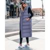 imageBTFBM Long Puffer Vest Women Quilted Hooded Button Down Zip Up Sleeveless Vests Outerwear Padded Jacket Fall Winter CoatBlue Purple