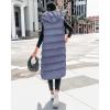 imageBTFBM Long Puffer Vest Women Quilted Hooded Button Down Zip Up Sleeveless Vests Outerwear Padded Jacket Fall Winter CoatBlue Purple