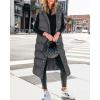 imageBTFBM Long Puffer Vest Women Quilted Hooded Button Down Zip Up Sleeveless Vests Outerwear Padded Jacket Fall Winter CoatDark Grey