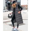 imageBTFBM Long Puffer Vest Women Quilted Hooded Button Down Zip Up Sleeveless Vests Outerwear Padded Jacket Fall Winter CoatDark Grey