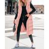 imageBTFBM Long Puffer Vest Women Quilted Hooded Button Down Zip Up Sleeveless Vests Outerwear Padded Jacket Fall Winter CoatPink