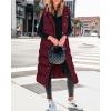 imageBTFBM Long Puffer Vest Women Quilted Hooded Button Down Zip Up Sleeveless Vests Outerwear Padded Jacket Fall Winter CoatWine Red