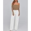 imageBTFBM Off The Shoulder Tops for Women 2025 Long Sleeve Shirts Y2K Slim Fit Going Out Tops Ruched Stretchy Mesh Crop TopKhaki