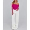 imageBTFBM Off The Shoulder Tops for Women 2025 Long Sleeve Shirts Y2K Slim Fit Going Out Tops Ruched Stretchy Mesh Crop TopRose Red