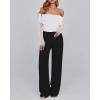 imageBTFBM Off The Shoulder Tops for Women 2025 Long Sleeve Shirts Y2K Slim Fit Going Out Tops Ruched Stretchy Mesh Crop TopWhite