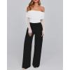 imageBTFBM Off The Shoulder Tops for Women 2025 Long Sleeve Shirts Y2K Slim Fit Going Out Tops Ruched Stretchy Mesh Crop TopWhite