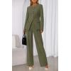 imageBTFBM Two Piece Set for Women Fall Fashion 2025 Business Casual Long Sleeve Blazer Jackets Wide Leg Pant Suits PocketsArmy Green