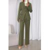 imageBTFBM Two Piece Set for Women Fall Fashion 2025 Business Casual Long Sleeve Blazer Jackets Wide Leg Pant Suits PocketsArmy Green