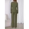 imageBTFBM Two Piece Set for Women Fall Fashion 2025 Business Casual Long Sleeve Blazer Jackets Wide Leg Pant Suits PocketsArmy Green