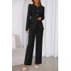 imageBTFBM Two Piece Set for Women Fall Fashion 2025 Business Casual Long Sleeve Blazer Jackets Wide Leg Pant Suits PocketsBlack