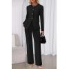 imageBTFBM Two Piece Set for Women Fall Fashion 2025 Business Casual Long Sleeve Blazer Jackets Wide Leg Pant Suits PocketsBlack