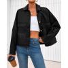 imageBTFBM Womens Faux Leather Jacket Fall Winter Clothes 2025 Long Sleeve Button Down Oversized Motorcycle Coats OutwearBlack