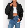 imageBTFBM Womens Faux Leather Jacket Fall Winter Clothes 2025 Long Sleeve Button Down Oversized Motorcycle Coats OutwearBlack