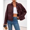 imageBTFBM Womens Faux Leather Jacket Fall Winter Clothes 2025 Long Sleeve Button Down Oversized Motorcycle Coats OutwearBurgundy