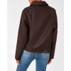 imageBTFBM Womens Faux Leather Jacket Fall Winter Clothes 2025 Long Sleeve Button Down Oversized Motorcycle Coats OutwearDark Coffee