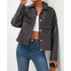 imageBTFBM Womens Faux Leather Jacket Fall Winter Clothes 2025 Long Sleeve Button Down Oversized Motorcycle Coats OutwearGrey