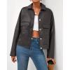 imageBTFBM Womens Faux Leather Jacket Fall Winter Clothes 2025 Long Sleeve Button Down Oversized Motorcycle Coats OutwearGrey