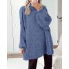 imageBTFBM Womens Long Pullover Sweaters 2025 Fall Winter Mock Neck Long Sleeve Thick Oversized Casual Knitted Jumper TopsBlue