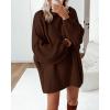 imageBTFBM Womens Long Pullover Sweaters 2025 Fall Winter Mock Neck Long Sleeve Thick Oversized Casual Knitted Jumper TopsCoffee