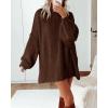 imageBTFBM Womens Long Pullover Sweaters 2025 Fall Winter Mock Neck Long Sleeve Thick Oversized Casual Knitted Jumper TopsCoffee