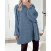 imageBTFBM Womens Long Pullover Sweaters 2025 Fall Winter Mock Neck Long Sleeve Thick Oversized Casual Knitted Jumper TopsGrey Blue