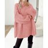 imageBTFBM Womens Long Pullover Sweaters 2025 Fall Winter Mock Neck Long Sleeve Thick Oversized Casual Knitted Jumper TopsPink