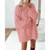 imageBTFBM Womens Long Pullover Sweaters 2025 Fall Winter Mock Neck Long Sleeve Thick Oversized Casual Knitted Jumper TopsPink