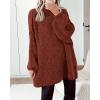 imageBTFBM Womens Long Pullover Sweaters 2025 Fall Winter Mock Neck Long Sleeve Thick Oversized Casual Knitted Jumper TopsRust Red