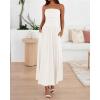 imageBTFBM Summer Maxi Dresses for Women 2025 Strapless Ruched Tube Top Flowy Beach Vacation Wedding Guest Fall Dress PocketsWhite