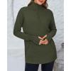 imageBTFBM Sweaters for Women Fall Winter Clothes 2025 Pocket Quarter Zip Pullover V Neck Long Sleeve Knit Trendy SweaterArmy Green