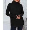 imageBTFBM Sweaters for Women Fall Winter Clothes 2025 Pocket Quarter Zip Pullover V Neck Long Sleeve Knit Trendy SweaterBlack