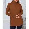 imageBTFBM Sweaters for Women Fall Winter Clothes 2025 Pocket Quarter Zip Pullover V Neck Long Sleeve Knit Trendy SweaterCaramel