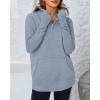 imageBTFBM Sweaters for Women Fall Winter Clothes 2025 Pocket Quarter Zip Pullover V Neck Long Sleeve Knit Trendy SweaterGrey
