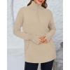 imageBTFBM Sweaters for Women Fall Winter Clothes 2025 Pocket Quarter Zip Pullover V Neck Long Sleeve Knit Trendy SweaterLight Khaki