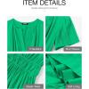 imageBTFBM Womens Summer 2025 Casual Midi Maxi Dresses Lightweight Short Sleeve V Neck Elastic Waist Boho Beach Dress PocketsBright Green
