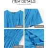 imageBTFBM Womens Summer 2025 Casual Midi Maxi Dresses Lightweight Short Sleeve V Neck Elastic Waist Boho Beach Dress PocketsBrilliant Blue