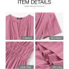 imageBTFBM Womens Summer 2025 Casual Midi Maxi Dresses Lightweight Short Sleeve V Neck Elastic Waist Boho Beach Dress PocketsDusty Pink