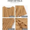 imageBTFBM Womens Summer 2025 Casual Midi Maxi Dresses Lightweight Short Sleeve V Neck Elastic Waist Boho Beach Dress PocketsKhaki