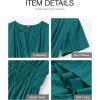 imageBTFBM Womens Summer 2025 Casual Midi Maxi Dresses Lightweight Short Sleeve V Neck Elastic Waist Boho Beach Dress PocketsMalachite Green