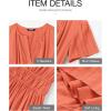 imageBTFBM Womens Summer 2025 Casual Midi Maxi Dresses Lightweight Short Sleeve V Neck Elastic Waist Boho Beach Dress PocketsOrange