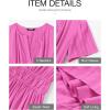 imageBTFBM Womens Summer 2025 Casual Midi Maxi Dresses Lightweight Short Sleeve V Neck Elastic Waist Boho Beach Dress PocketsRose Red
