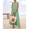 imageBTFBM Summer Halter Dresses for Women 2025 Casual Spring Hollow Out Sleeveless Boho Sundresses Beach Vacation Maxi DressBean Green