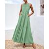 imageBTFBM Summer Halter Dresses for Women 2025 Casual Spring Hollow Out Sleeveless Boho Sundresses Beach Vacation Maxi DressBean Green
