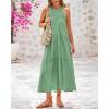 imageBTFBM Summer Halter Dresses for Women 2025 Casual Spring Hollow Out Sleeveless Boho Sundresses Beach Vacation Maxi DressBean Green