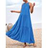 imageBTFBM Summer Halter Dresses for Women 2025 Casual Spring Hollow Out Sleeveless Boho Sundresses Beach Vacation Maxi DressBlue
