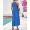 imageBTFBM Summer Halter Dresses for Women 2025 Casual Spring Hollow Out Sleeveless Boho Sundresses Beach Vacation Maxi DressBlue