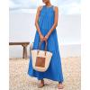 imageBTFBM Summer Halter Dresses for Women 2025 Casual Spring Hollow Out Sleeveless Boho Sundresses Beach Vacation Maxi DressBlue